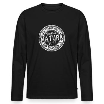 Matura 2024 Cadeau de fin d’études Matura Matura - T-shirt manches longues Premium bio Homme - noir - Devant - Nico (187cm)