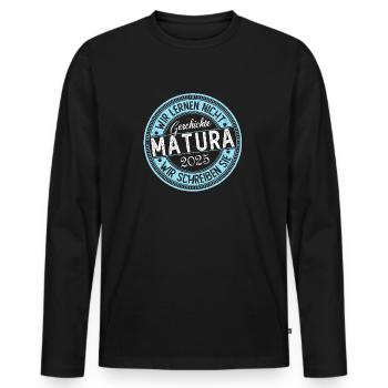 Matura 2024 Cadeau de fin d’études Matura Matura - T-shirt manches longues Premium bio Homme - noir - Devant - Nico (187cm)