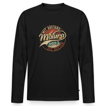 Matura 2024 Cadeau de fin d’études Matura Matura - T-shirt manches longues Premium bio Homme - noir - Devant - Nico (187cm)