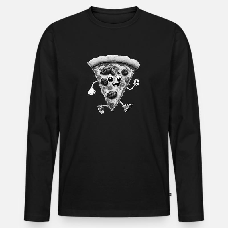 PIZZA - Männer Premium Bio Langarmshirt - Schwarz