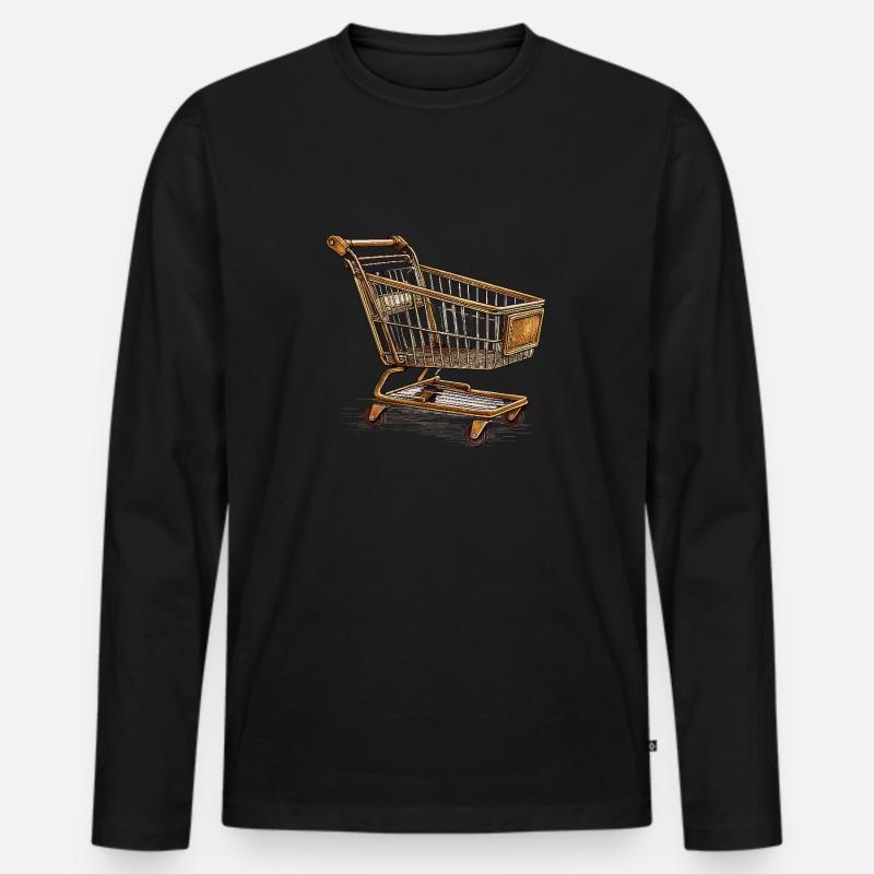 EINKAUFSWAGEN - Männer Premium Bio Langarmshirt - Schwarz