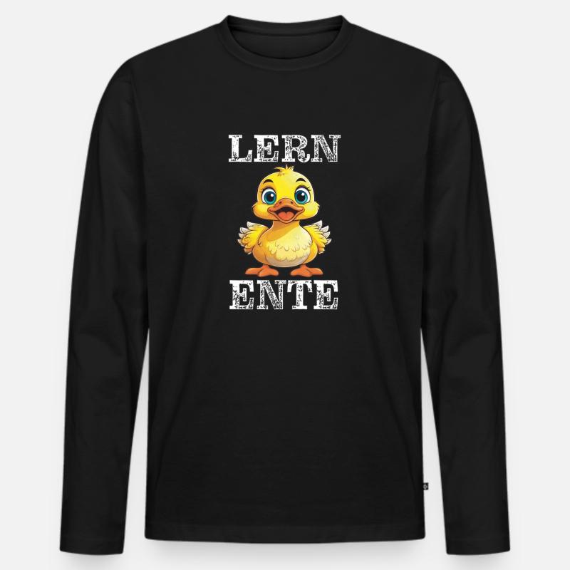 LERN ENTE - Männer Premium Bio Langarmshirt - Schwarz