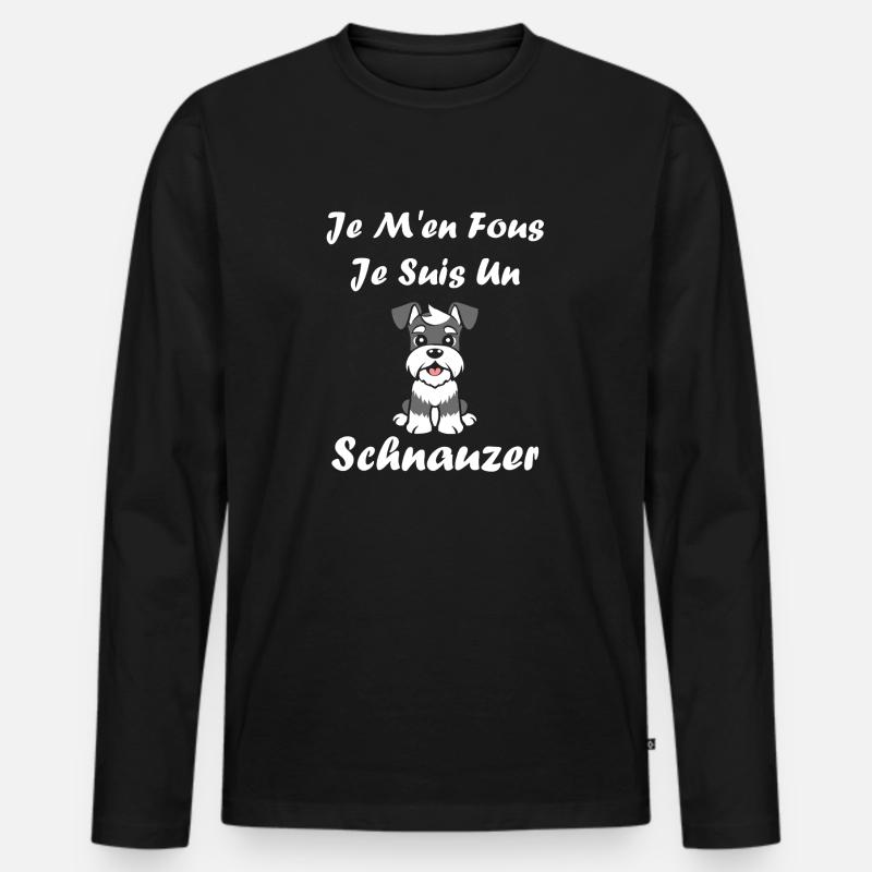 Schnauzer - Männer Premium Bio Langarmshirt - Schwarz