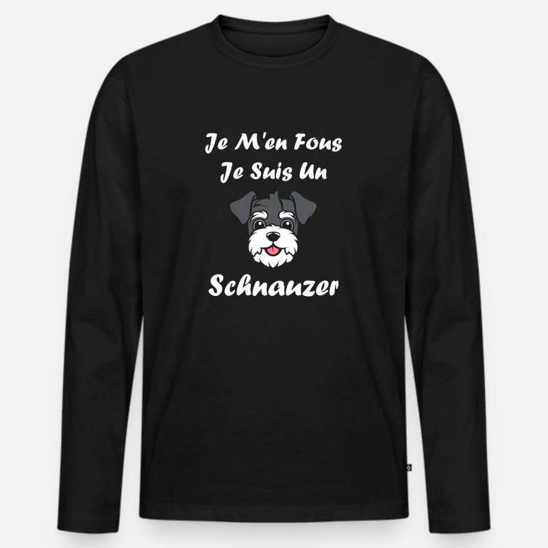 Schnauzer - Männer Premium Bio Langarmshirt - Schwarz