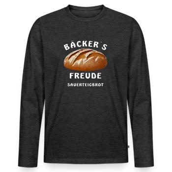 BROT BÄCKER ́S FREUDE SOURDOUGH BREAD - Men's Premium Organic Long Sleeve Shirt - heather anthracite - Front - Nico (187cm)