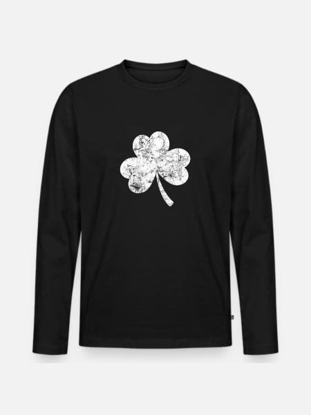 Trèfle - Saint-Patrick - Irlande - T-shirt manches longues Premium bio Homme - noir