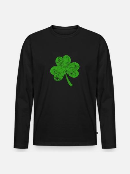 Trèfle - Saint-Patrick - Irlande - T-shirt manches longues Premium bio Homme - noir