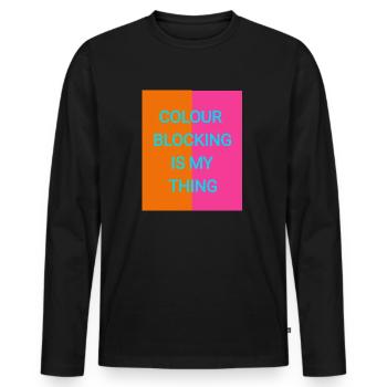 Colours mix - Men's Premium Organic Long Sleeve Shirt - black - Front - Nico (187cm)