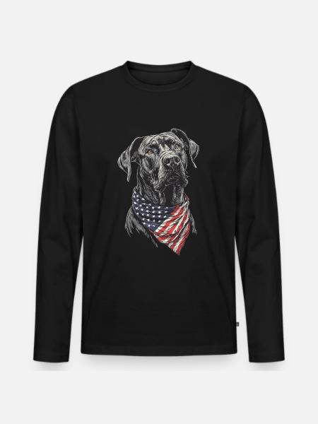 Deutsche Dogge - Männer Premium Bio Langarmshirt - Schwarz