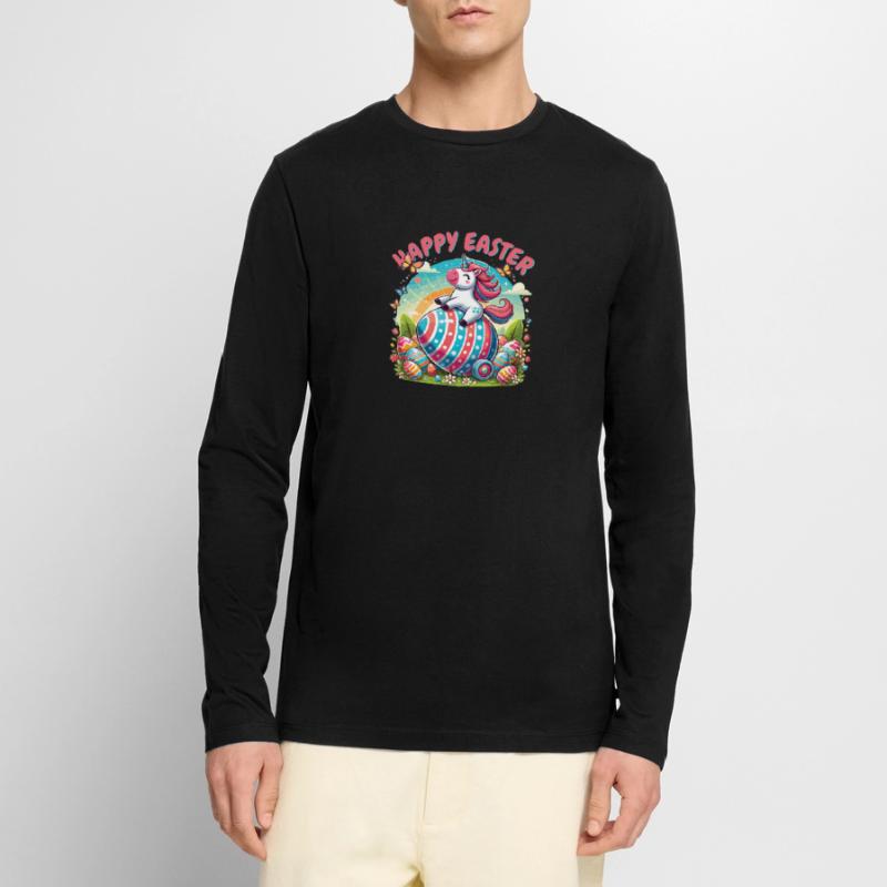 Easter Happy Easter Easter Bunny Easter Egg Spring Men's Premium Organic Long Sleeve Shirt