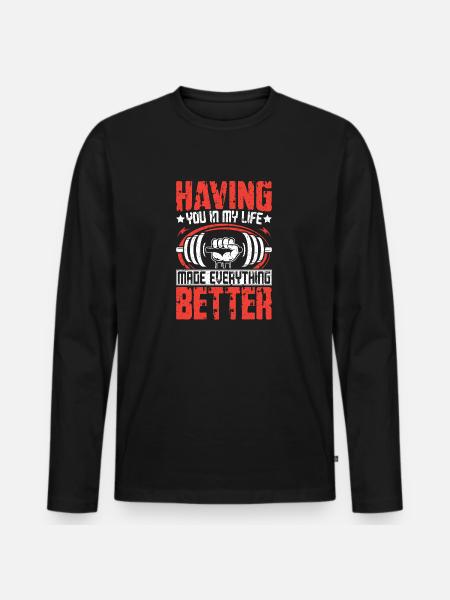 Fitness Motivation Better Life Design - Men's Premium Organic Long Sleeve Shirt - black