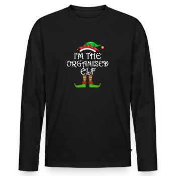 I'm The Organised Elf Shirt Matching Family - Men's Premium Organic Long Sleeve Shirt - black - Front - Nico (187cm)