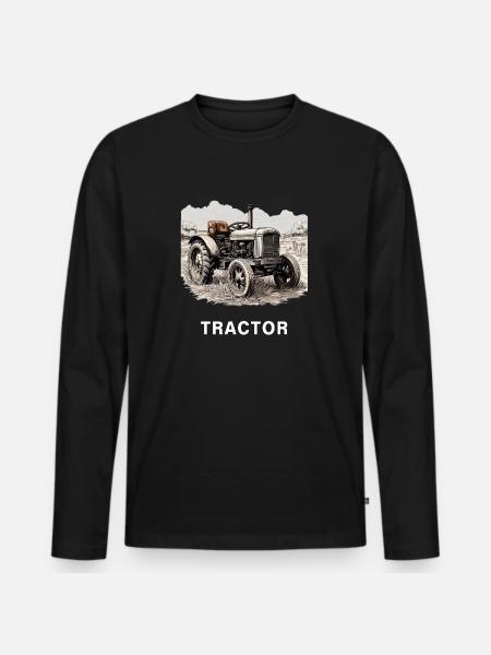 TRACTOR - Men's Premium Organic Long Sleeve Shirt - black