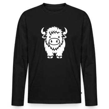 Buffle - T-shirt manches longues Premium bio Homme - noir - Devant - Nico (187cm)