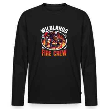 Wildland Firefighter Bigfoot Design - Männer Premium Bio Langarmshirt - Schwarz - Vorne - Nico (187cm)
