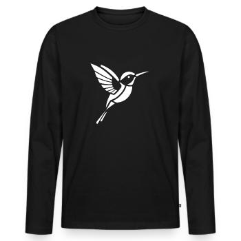 Kolibri - Männer Premium Bio Langarmshirt - Schwarz - Vorne - Nico (187cm)