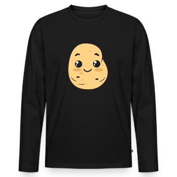 Potato - Men's Premium Organic Long Sleeve Shirt - black - Front - Nico (187cm)