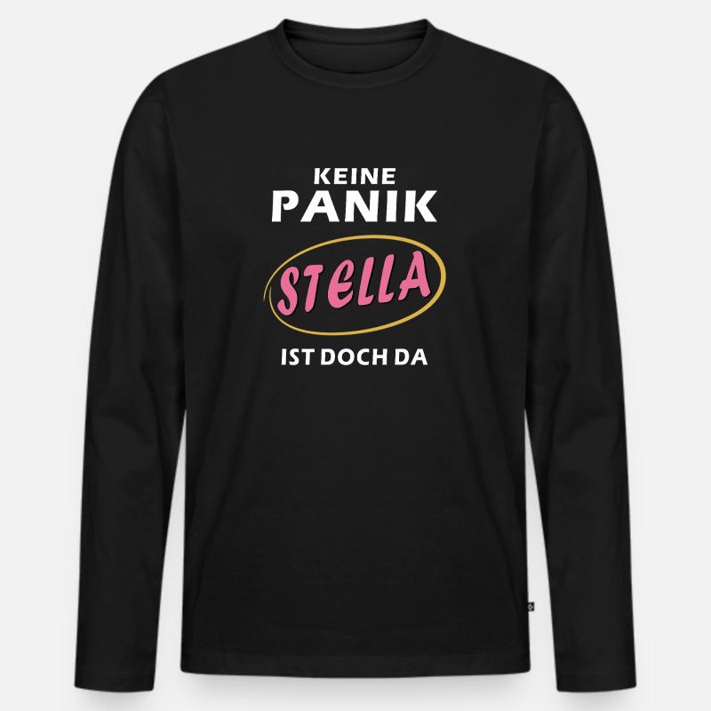KEINE PANIK STELLA IST DOCH DA - Männer Premium Bio Langarmshirt - Schwarz