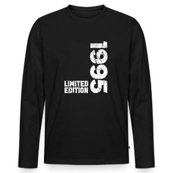 30th Anniversary Male Female 30 years old born in 1995 - Men's Premium Organic Long Sleeve Shirt - black - Front - Nico (187cm)