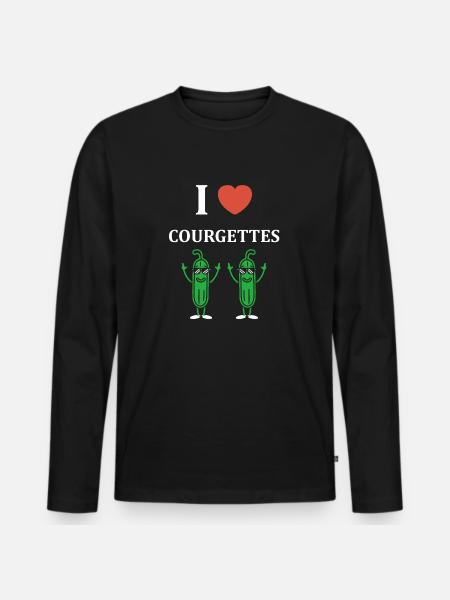Humour Courgette - T-shirt manches longues Premium bio Homme - noir