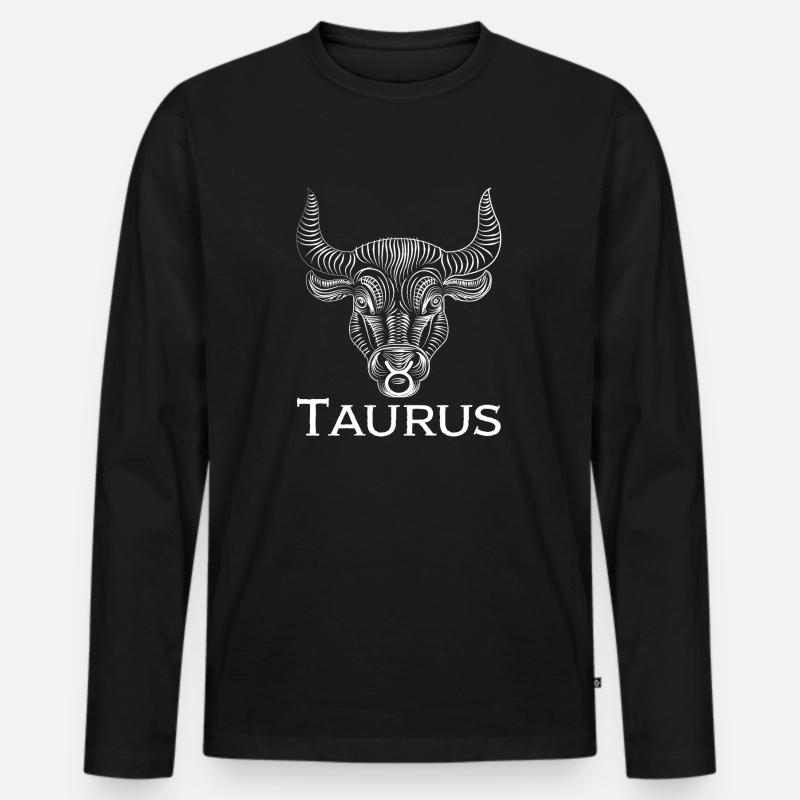 taurus1w Zeichenfläche 1 - Männer Premium Bio Langarmshirt - Schwarz
