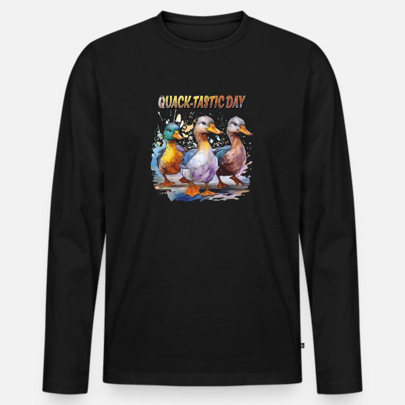 ENTEN QUACK-TASTIC DAY - Männer Premium Bio Langarmshirt - Schwarz