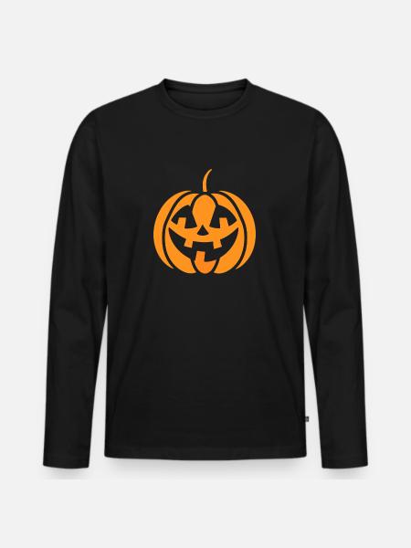 pumpkin - Men's Premium Organic Long Sleeve Shirt - black