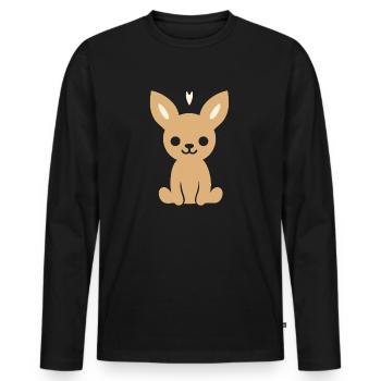 roe deer - Men's Premium Organic Long Sleeve Shirt - black - Front - Nico (187cm)
