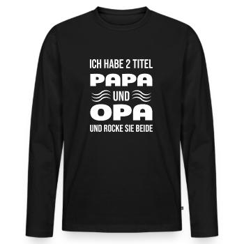TWO TITLES OH MEIN GOT - Men's Premium Organic Long Sleeve Shirt - black - Front - Nico (187cm)