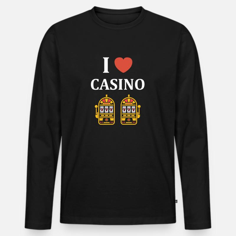 Kasino - Männer Premium Bio Langarmshirt - Schwarz