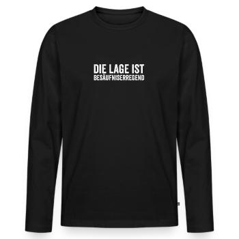 Die Lage ist besäufniserregend Party Spruch Saufen - Männer Premium Bio Langarmshirt - Schwarz - Vorne - Nico (187cm)