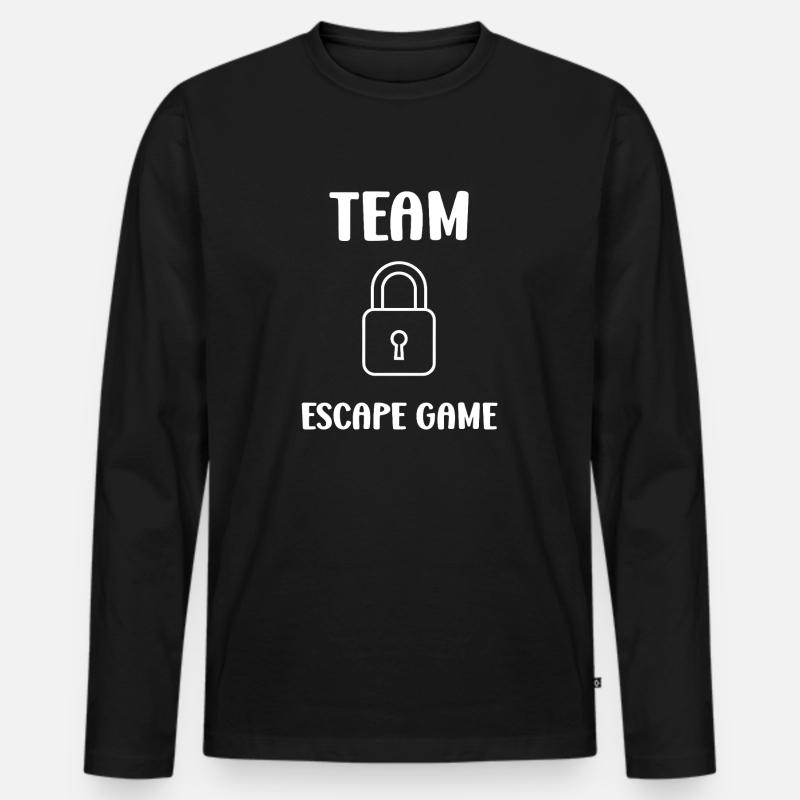 Fluchtspiel - Männer Premium Bio Langarmshirt - Schwarz