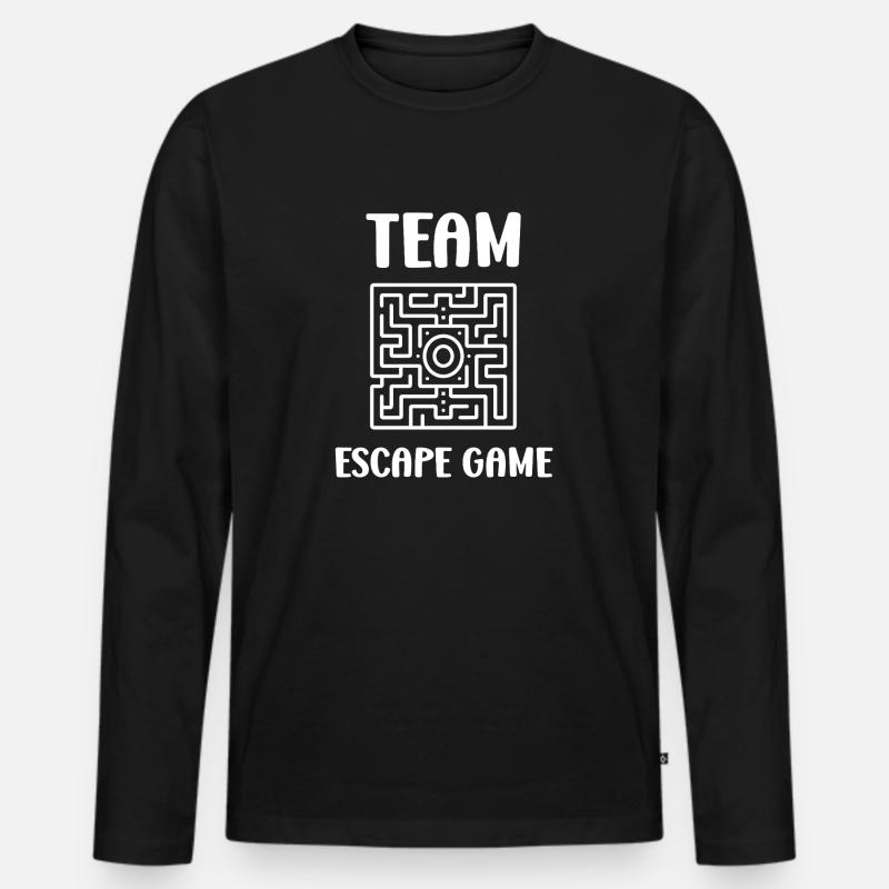 Fluchtspiel - Männer Premium Bio Langarmshirt - Schwarz