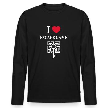 Fluchtspiel - Männer Premium Bio Langarmshirt - Schwarz - Vorne - Nico (187cm)