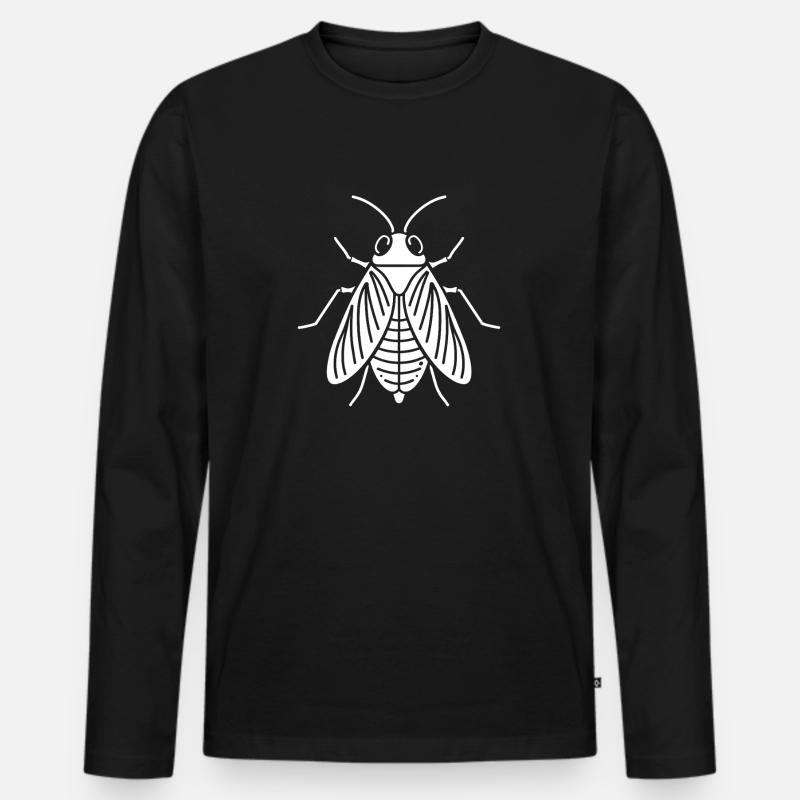 Zikade - Männer Premium Bio Langarmshirt - Schwarz
