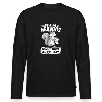 Intestin irritable Syndrom Écureuil Caca Humour - T-shirt manches longues Premium bio Homme - noir - Devant - Nico (187cm)