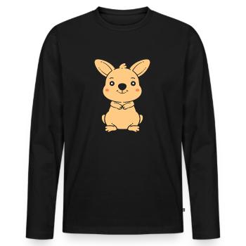 wallaby - Men's Premium Organic Long Sleeve Shirt - black - Front - Nico (187cm)