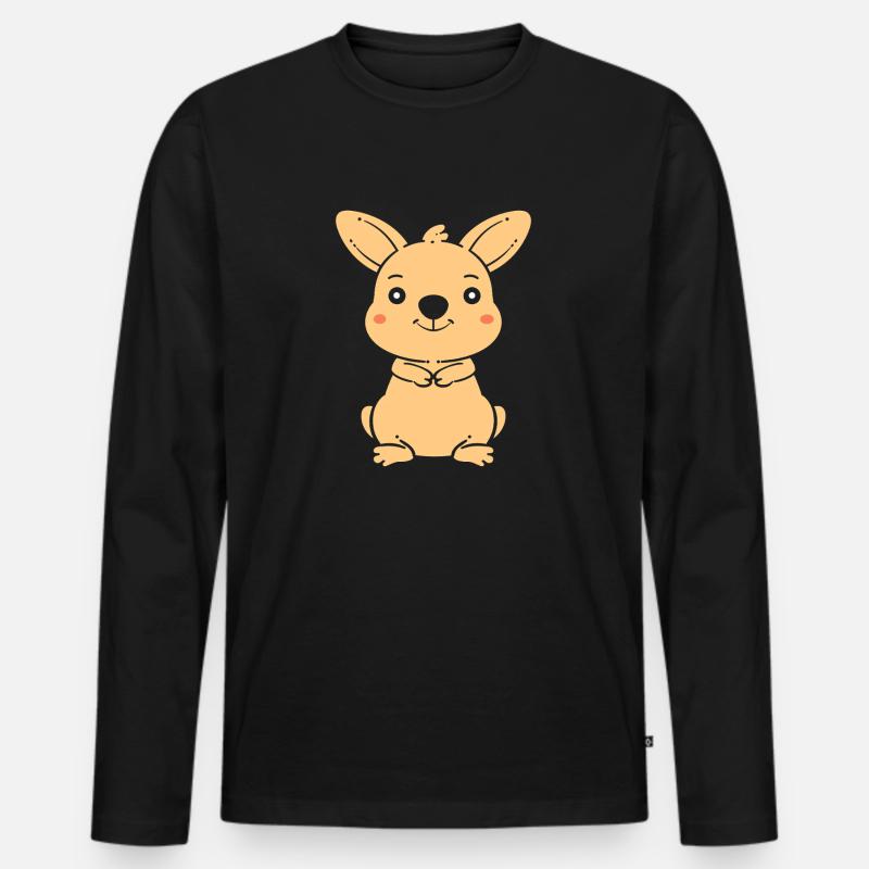 Wallaby - Männer Premium Bio Langarmshirt - Schwarz