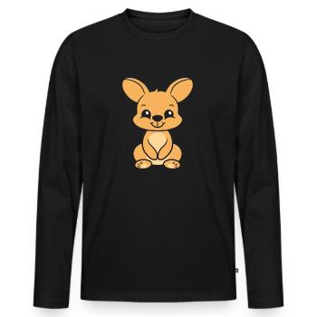 wallaby - Men's Premium Organic Long Sleeve Shirt - black - Front - Nico (187cm)