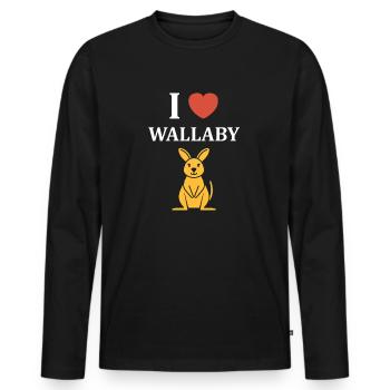wallaby - Men's Premium Organic Long Sleeve Shirt - black - Front - Nico (187cm)