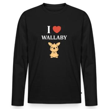 wallaby - Men's Premium Organic Long Sleeve Shirt - black - Front - Nico (187cm)