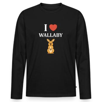 wallaby - Men's Premium Organic Long Sleeve Shirt - black - Front - Nico (187cm)