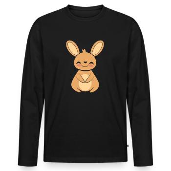 wallaby - Men's Premium Organic Long Sleeve Shirt - black - Front - Nico (187cm)