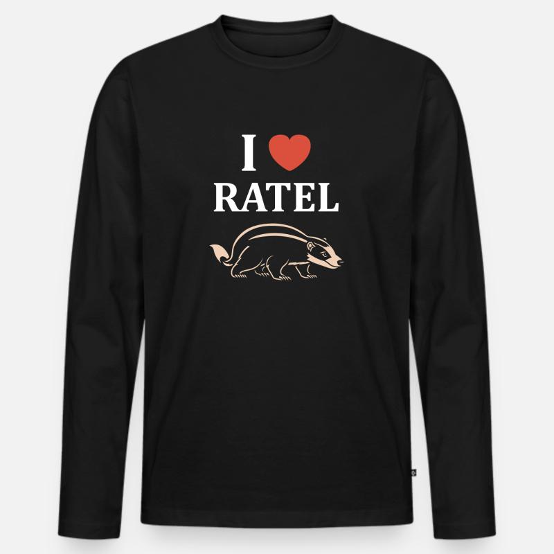 Honigdachs - Männer Premium Bio Langarmshirt - Schwarz