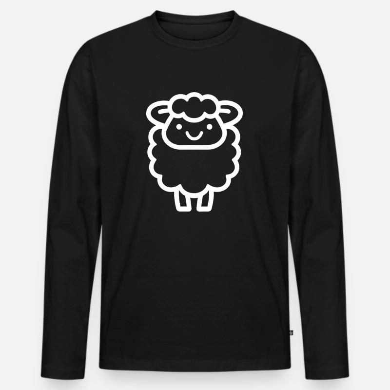 Schaf - Männer Premium Bio Langarmshirt - Schwarz