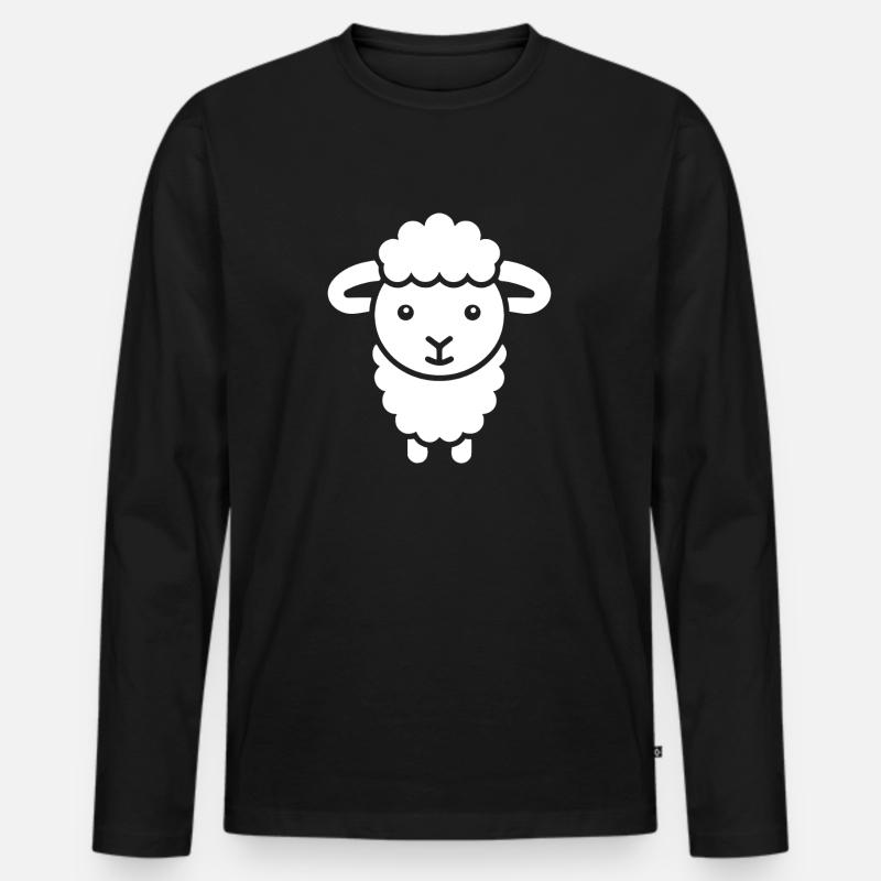 Schaf - Männer Premium Bio Langarmshirt - Schwarz