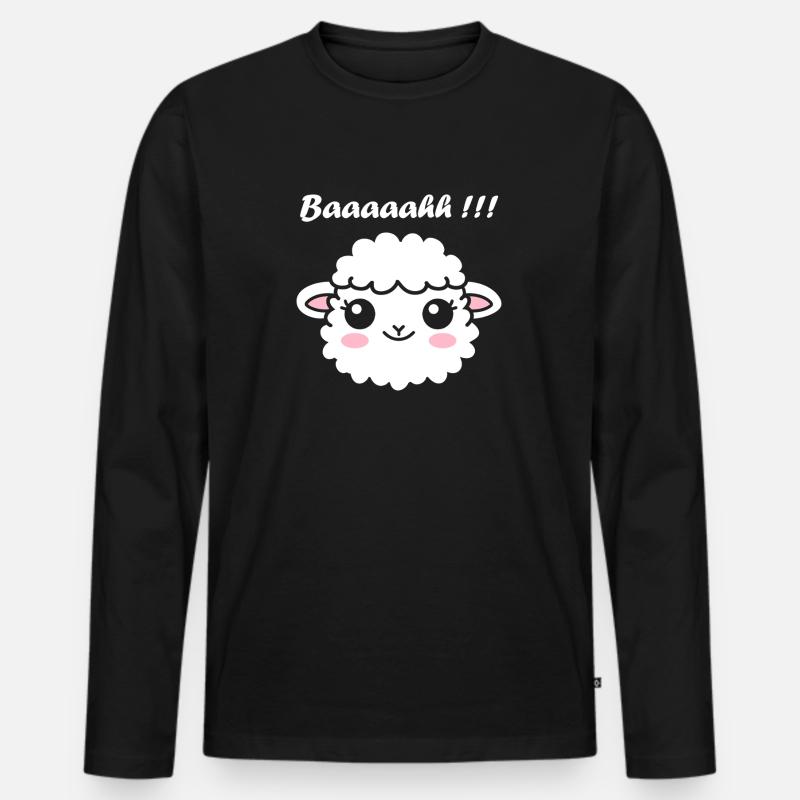 Schaf - Männer Premium Bio Langarmshirt - Schwarz