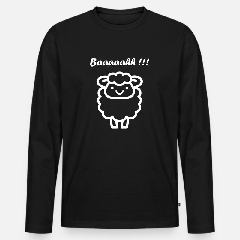Schaf - Männer Premium Bio Langarmshirt - Schwarz