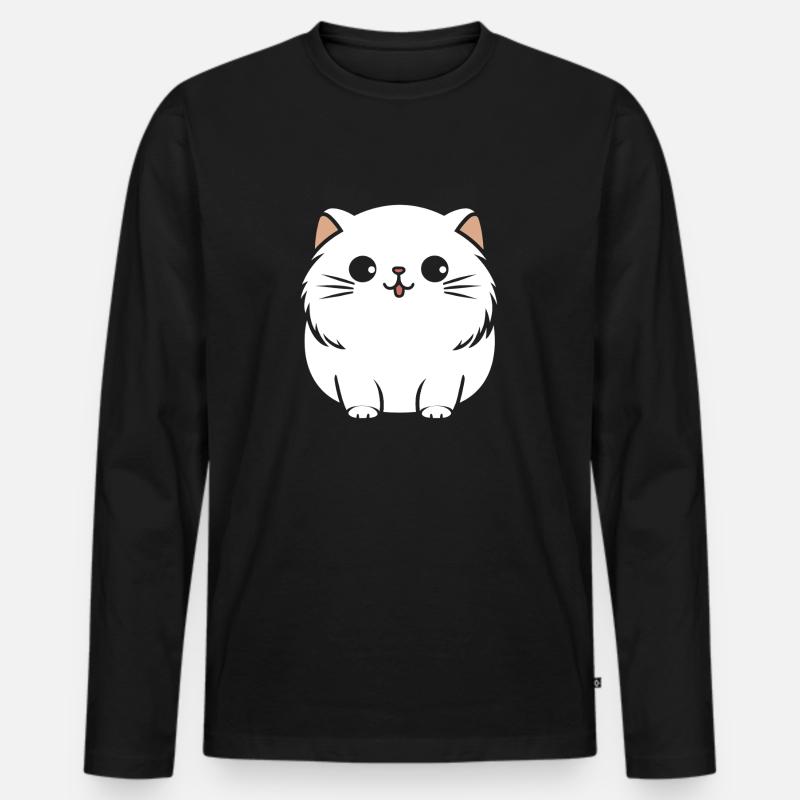 Perserkatze - Männer Premium Bio Langarmshirt - Schwarz