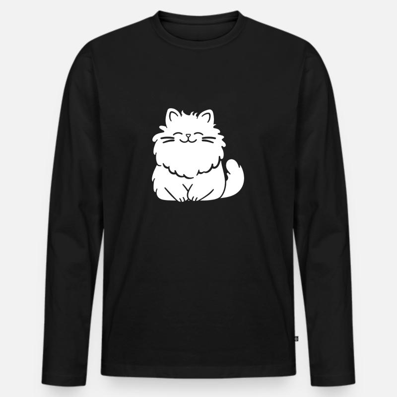 Perserkatze - Männer Premium Bio Langarmshirt - Schwarz